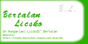 bertalan licsko business card